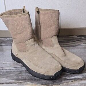 L.L.Bean Men’s Suede Insulated Winter Boots Size 11 Medium Side Zip Brown